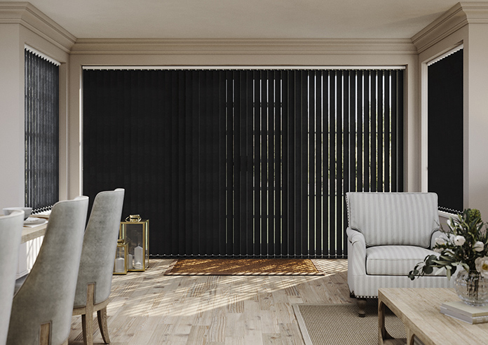 Flori Faux Suede (Blackout), Black - Vertical Blind - Image 3
